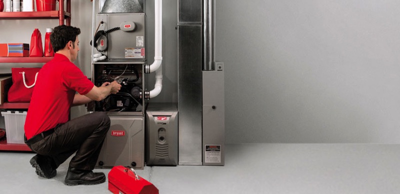 Heating and air conditioning repair by Global Heating Service technician